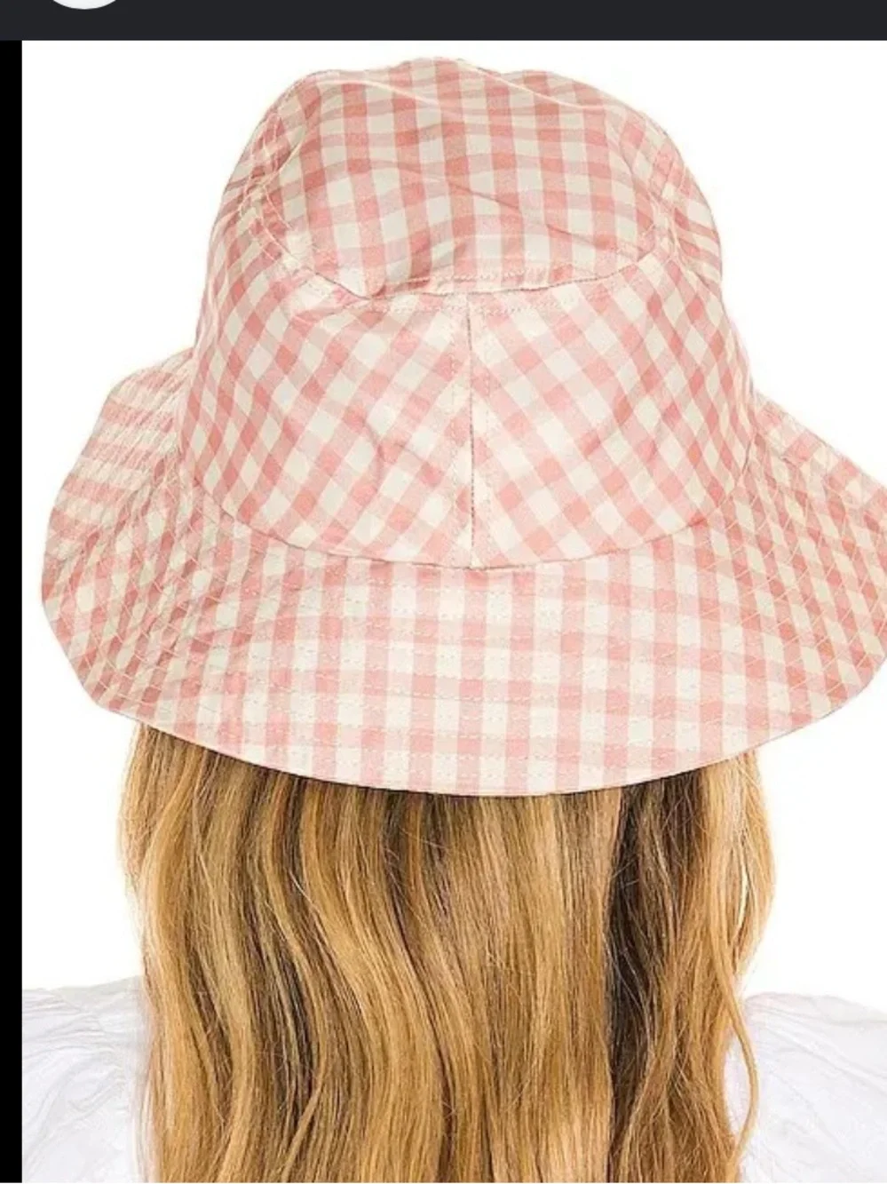 Loeffler Randall Pink Gingham Bucket Hat
